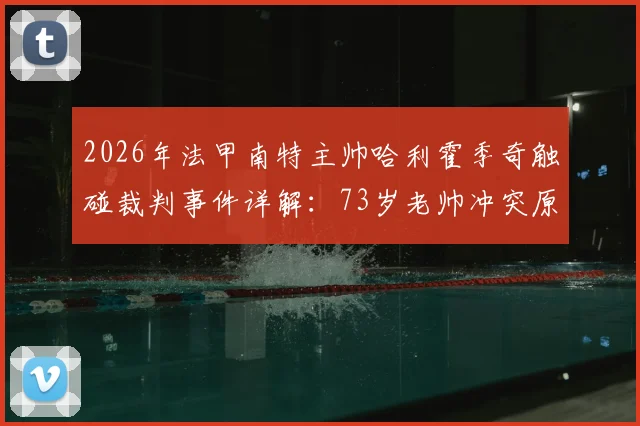 2026年法甲南特主帅哈利霍季奇触碰裁判事件详解：73岁老帅冲突原因、俱乐部主席回应及可能面临的禁赛处罚